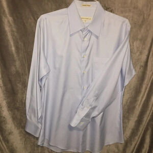 Pronto-Uomo Men's Long Sleeve Dress Shirt 16 32/33 Cotton Blue READ